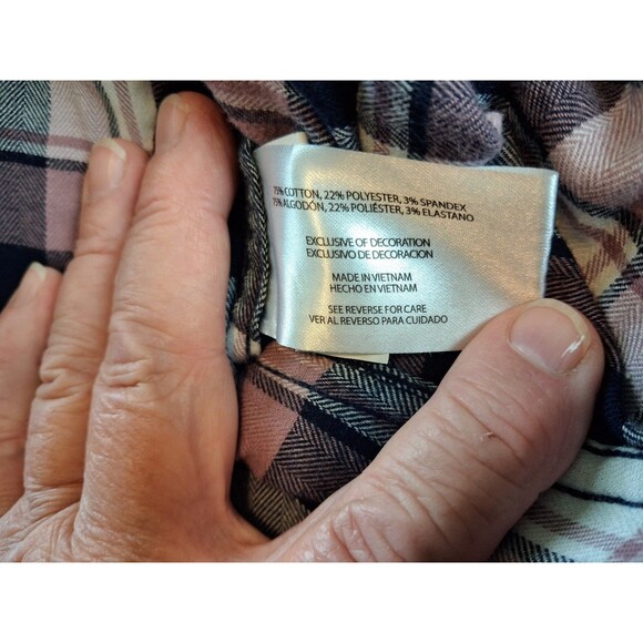 💗 Orvis Pink & Black Plaid Flannel Button-Down Shirt – Unisex Size Small - Picture 5 of 10